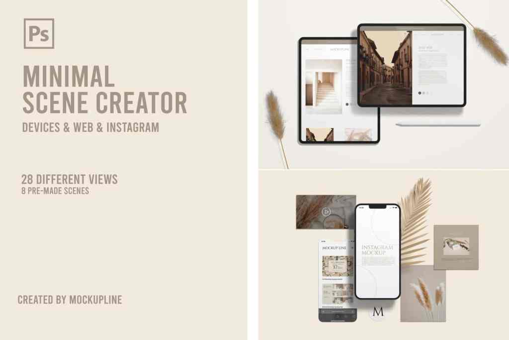 Minimal Scene Creator Mockup