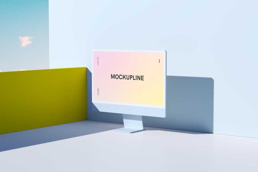 Sky iMac Mockup 03