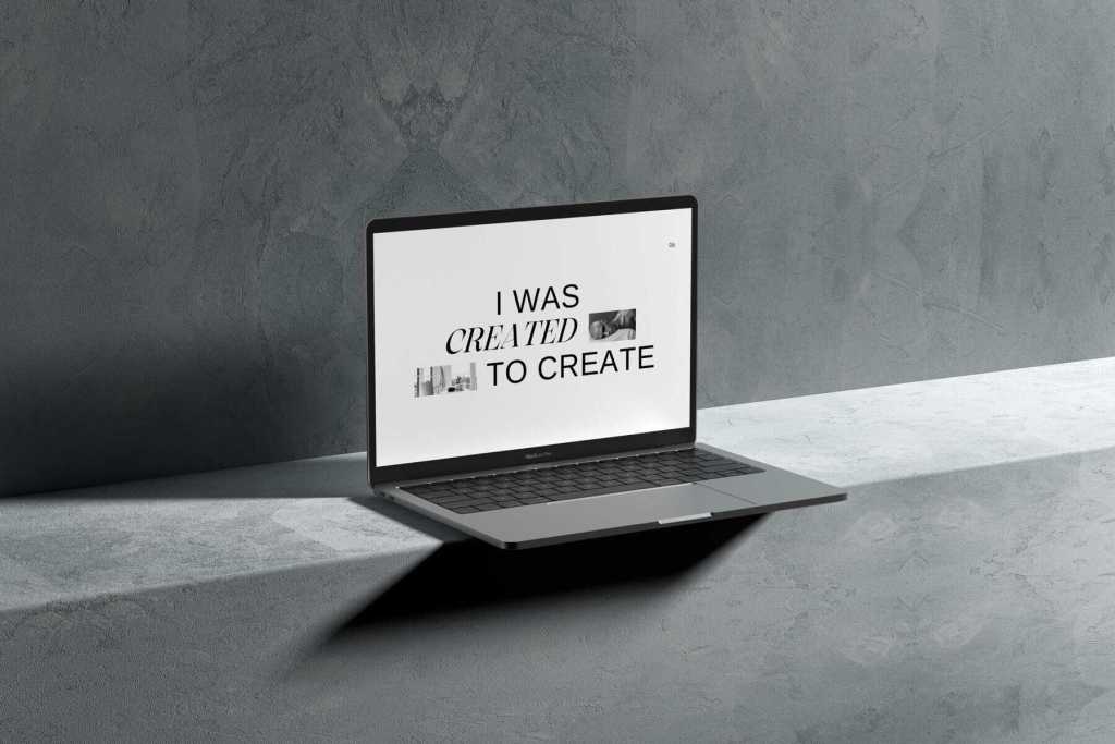 Dark MacBook Mockup Scene 02