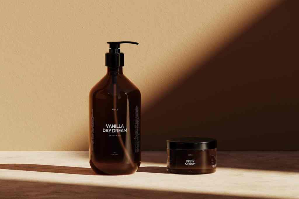 amber bottle mockup