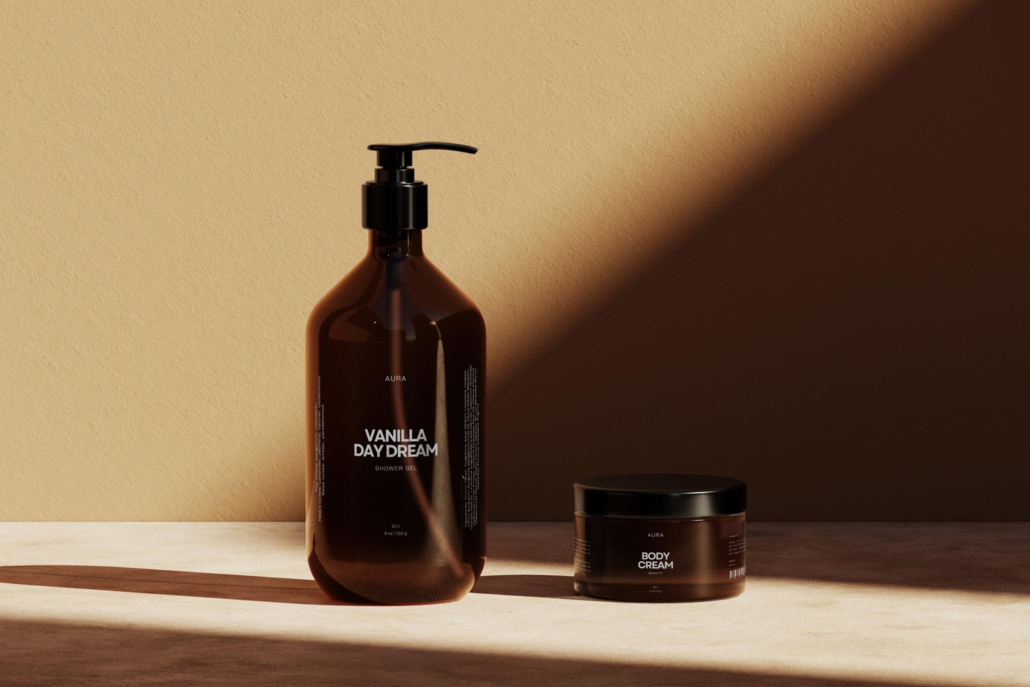 amber bottle mockup