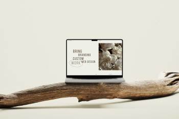 macbook mockup wood
