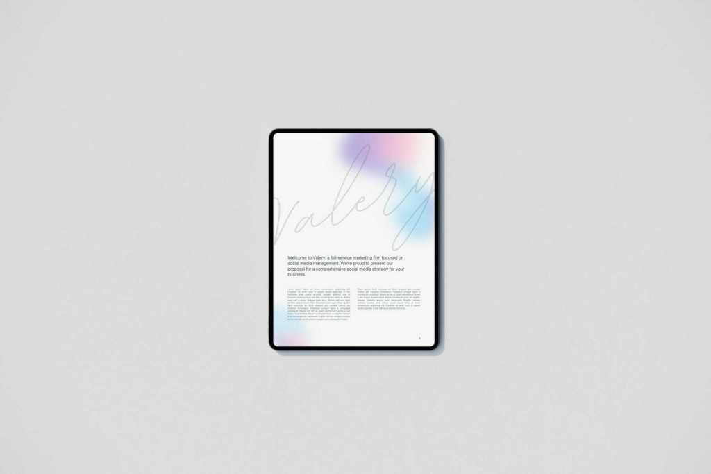 Valery iPad Mockup