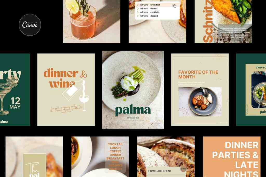 Palma Restaurant Canva Templates